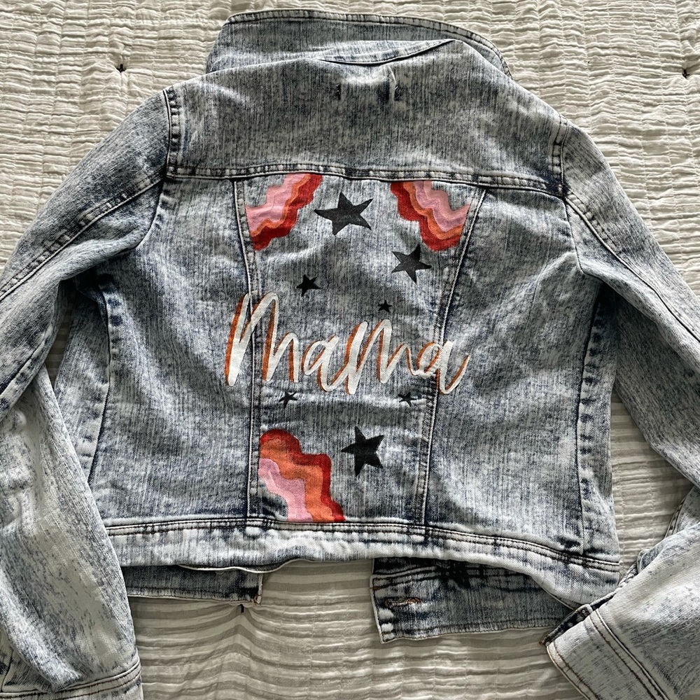 Mama hand painted jean jacket